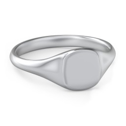 Women's Engravable Initial Square Signet Ring