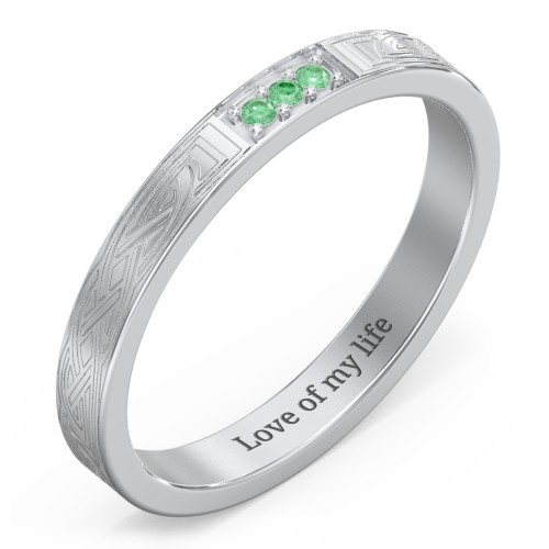 Celtic Trinity Knot Wedding Band with Accents