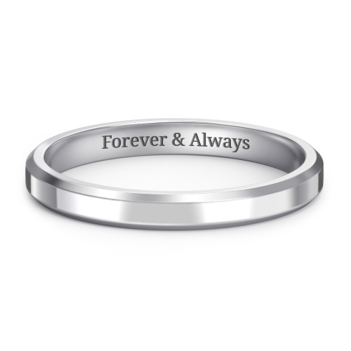 Beveled Edge Wedding Band – Sterling Silver