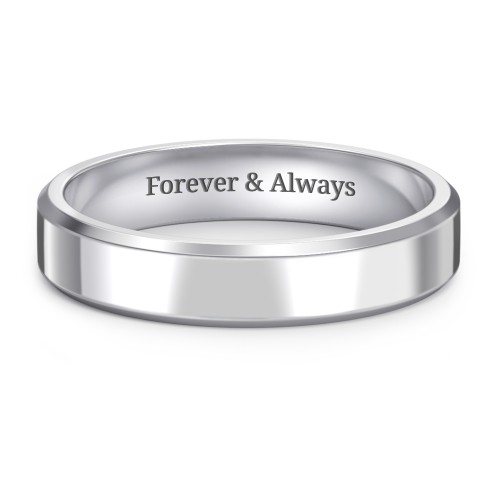 Women’s Beveled Edge Wedding Band – Sterling Silver