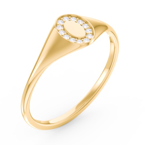 Women’s Oval Signet Ring with Accent Stones