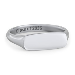Women's Bar Signet Ring in 925 Sterling Silver