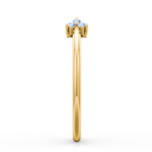 Open Cuff Ring with Accents – 18K Gold Plated Silver with Fancy Blue Premium Zirconia