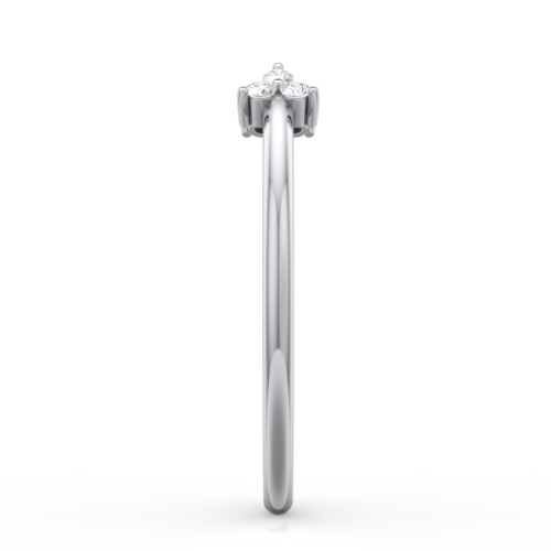 Open Cuff Ring with Accents – 10K White Gold with White Premium Zirconia