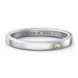 Stackable Birthstone Ring with Engraving