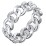 Wide Curb Link Chain Ring – 10K White Gold