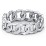 Wide Curb Link Chain Ring – 10K White Gold