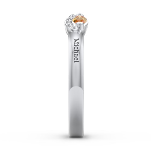 Infinity Marquise Ring with Accents – Sterling Silver with Citrine and White Premium Zirconia
