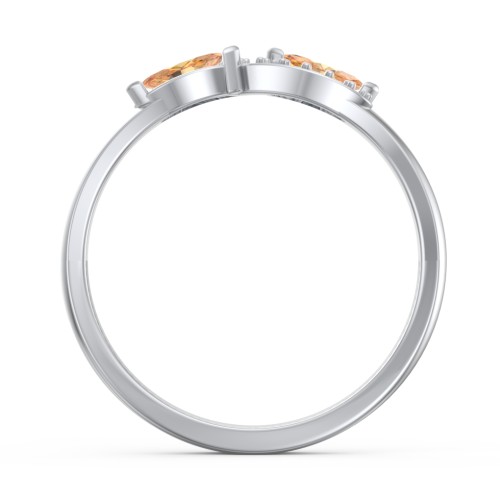 Infinity Marquise Ring with Accents – Sterling Silver with Citrine and White Premium Zirconia