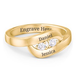 Swirl Double Birthstone Ring