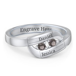 Swirl Double Birthstone Ring