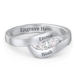 Swirl Double Birthstone Ring