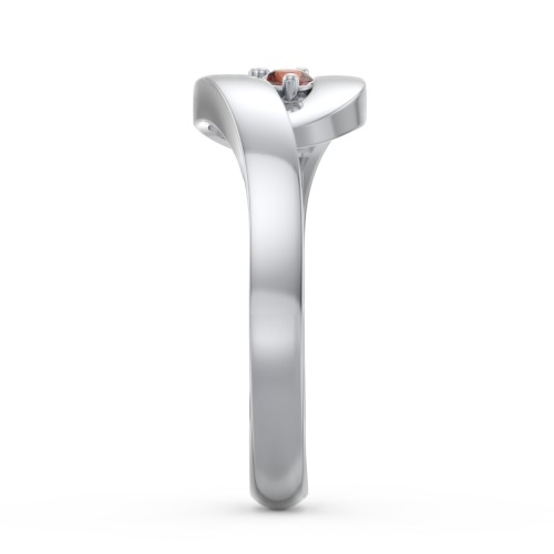 Swirl Double Birthstone Ring – Sterling Silver with Garnet