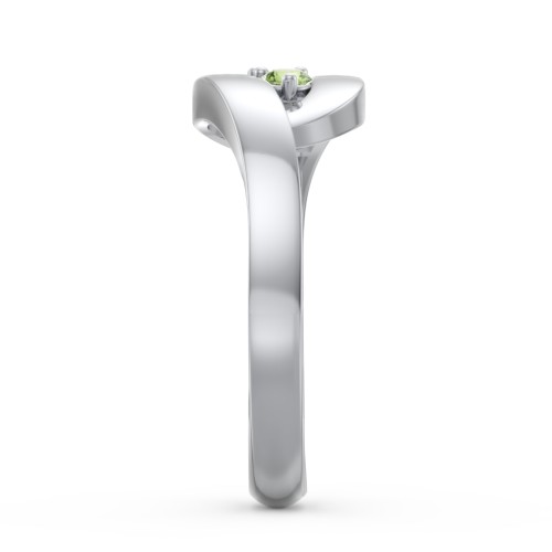 Swirl Double Birthstone Ring – Sterling Silver with Peridot