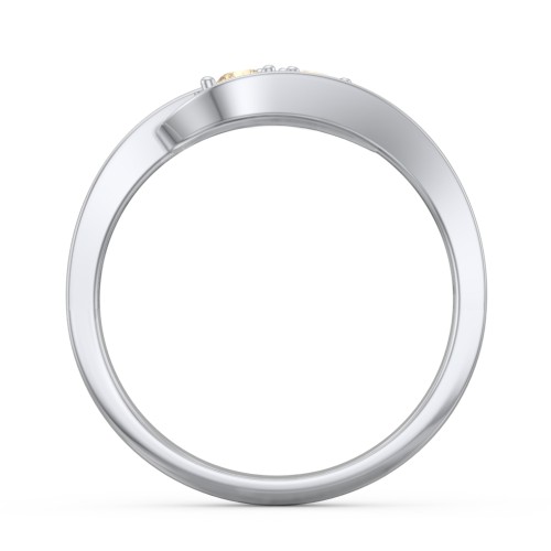 Swirl Double Birthstone Ring – Sterling Silver with Citrine