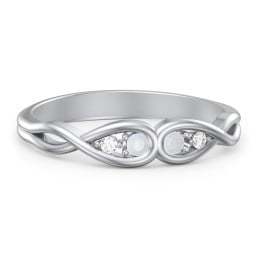 Double Infinity Birthstone Ring with Accents