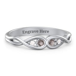 Double Infinity Birthstone Ring with Accents
