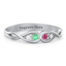 Double Infinity Birthstone Ring with Accents