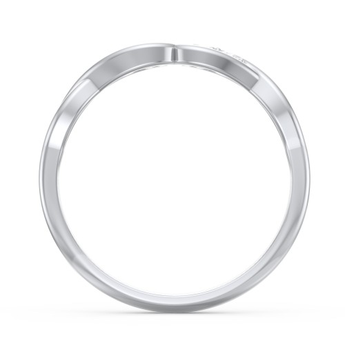 Double Infinity Birthstone Ring with Accents – Sterling Silver with Diamond