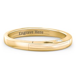 Peekaboo Birthstone Ring with Heart Cut Out in 18K Gold Plated Silver with Aquamarine