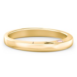 Peekaboo Birthstone Ring with Heart Cut Out in 18K Gold Plated Silver with Pink Tourmaline