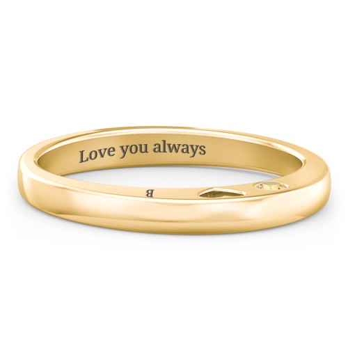 Peekaboo Birthstone Ring with Heart Cut Out – 18K Gold Plated Silver with Citrine