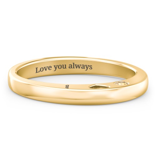 Peekaboo Birthstone Ring with Heart Cut Out – 18K Gold Plated Silver with Citrine