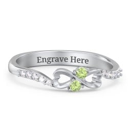 Infinity Heart Ring with Accents