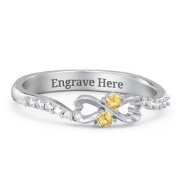 Infinity Heart Ring with Accents