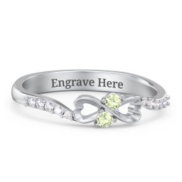 Infinity Heart Ring with Accents