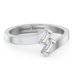 Engravable Slanted Baguette Ring