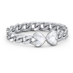 Curb Link Chain Heart Ring