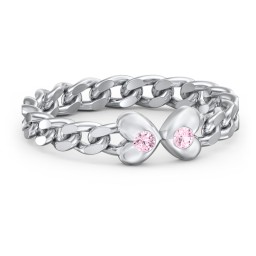 Curb Link Chain Heart Ring