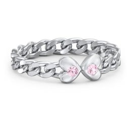 Curb Link Chain Heart Ring