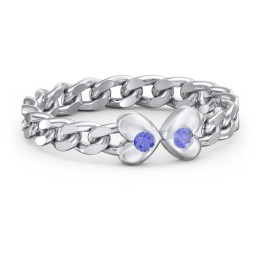 Curb Link Chain Heart Ring