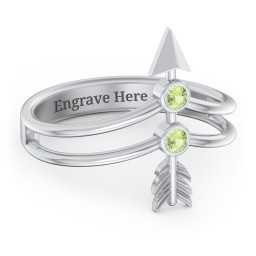 Cupid's Arrow Ring in 925 Sterling Silver with Peridot