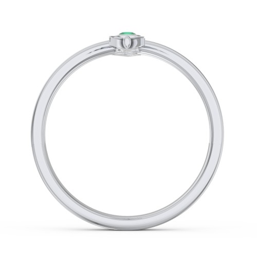 Cupid's Arrow Ring – Sterling Silver with Emerald