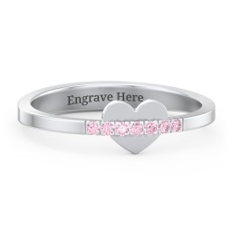 Solid Heart Ring with Accented Band