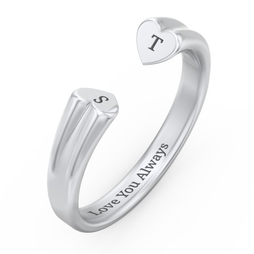 Engravable Open Cuff Heart Ring