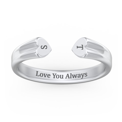 Engravable Open Cuff Heart Ring
