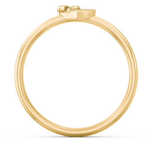 Heart Shaped Ring with Bow – 10K Yellow Gold