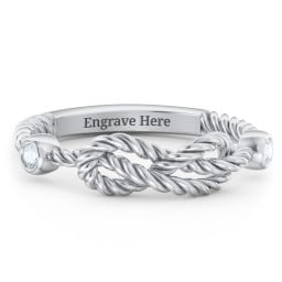 Rope Infinity Ring with Gemstones