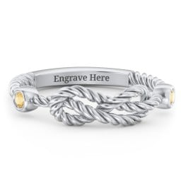 Rope Infinity Ring with Gemstones