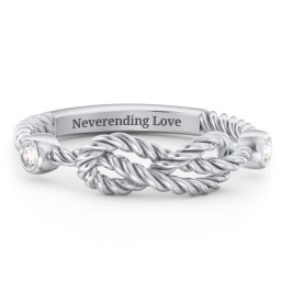 Rope Infinity Ring with Gemstones