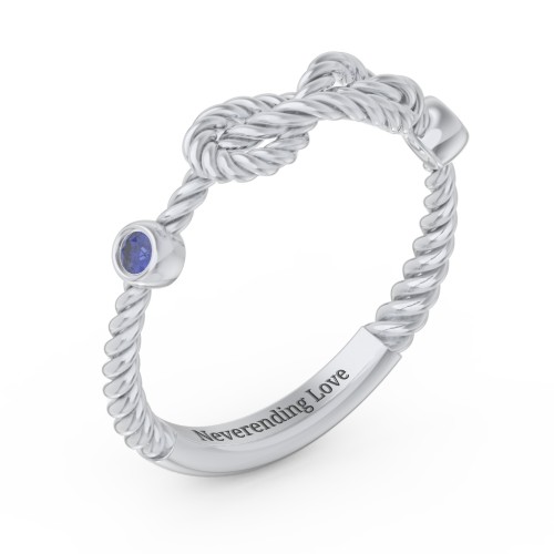 Rope Infinity Ring with Gemstones