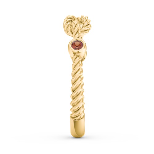 Rope Infinity Ring with Gemstones – 18K Gold Plated Silver with Garnet
