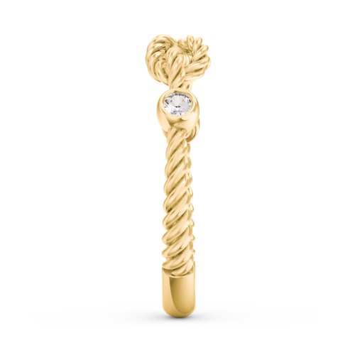 Rope Infinity Ring with Gemstones – 18K Gold Plated Silver with Cubic Zirconia