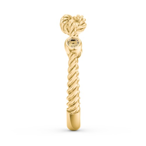 Rope Infinity Ring with Gemstones – 18K Gold Plated Silver with Citrine