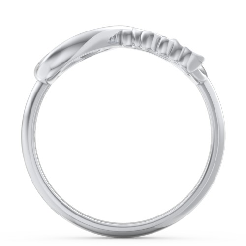 2025 Infinity Ring with Birthstone – 10K White Gold with Blue Sapphire