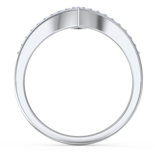 Marquise Birthstone V-Shape Ring With Accents